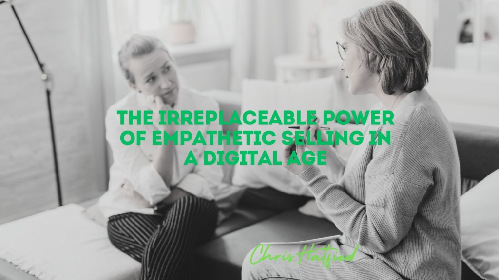 Sales professional using empathy and emotional intelligence to build trust alongside AI-driven insights